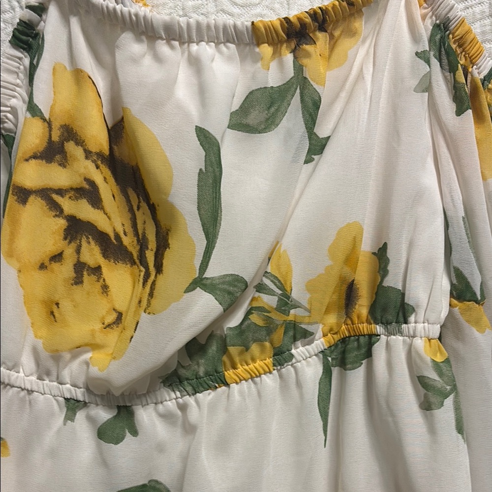 Hint of Blush Floral Off-Shoulder Women's Dress - Picture 6 of 6